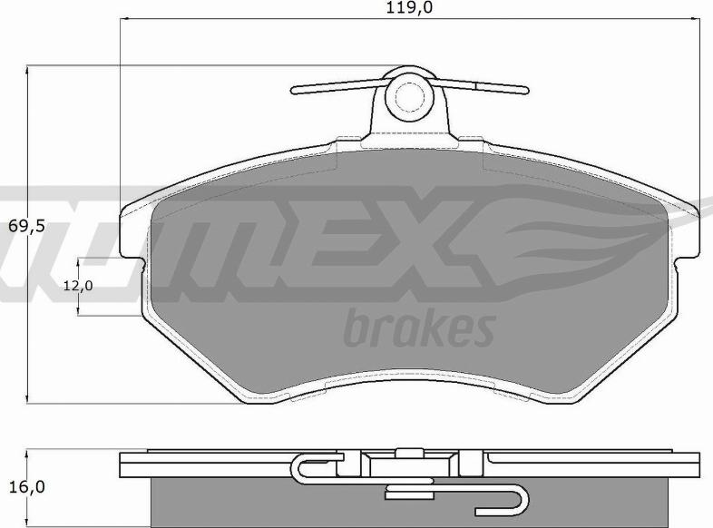 TOMEX brakes TX 10-63 - Bremžu uzliku kompl., Disku bremzes autodraugiem.lv