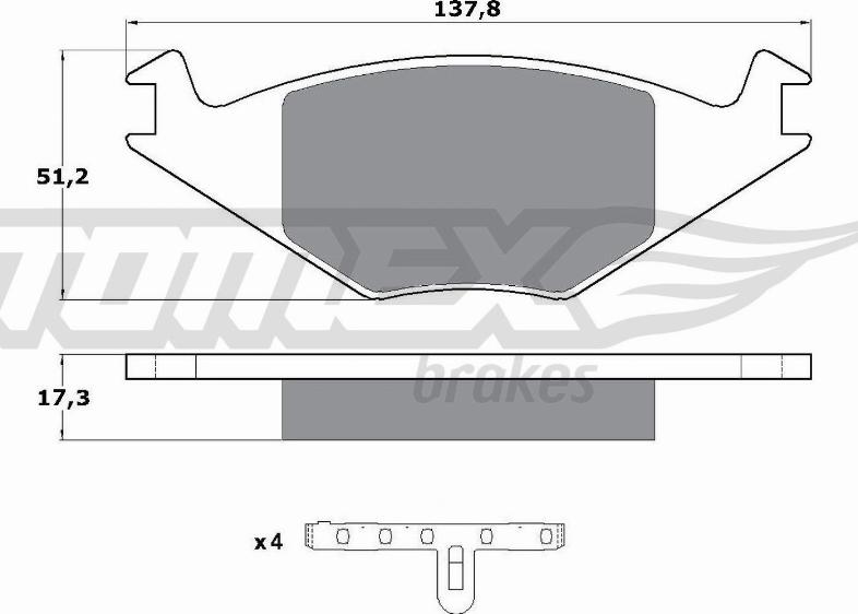 TOMEX brakes TX 10-15 - Bremžu uzliku kompl., Disku bremzes autodraugiem.lv