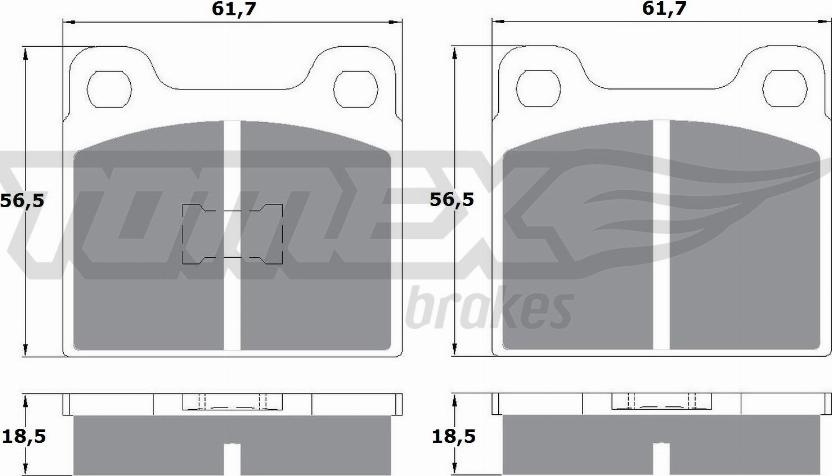 TOMEX brakes TX 10-161 - Bremžu uzliku kompl., Disku bremzes autodraugiem.lv