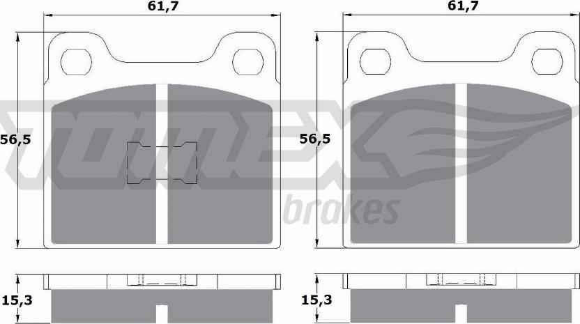 TOMEX brakes TX 10-16 - Bremžu uzliku kompl., Disku bremzes autodraugiem.lv