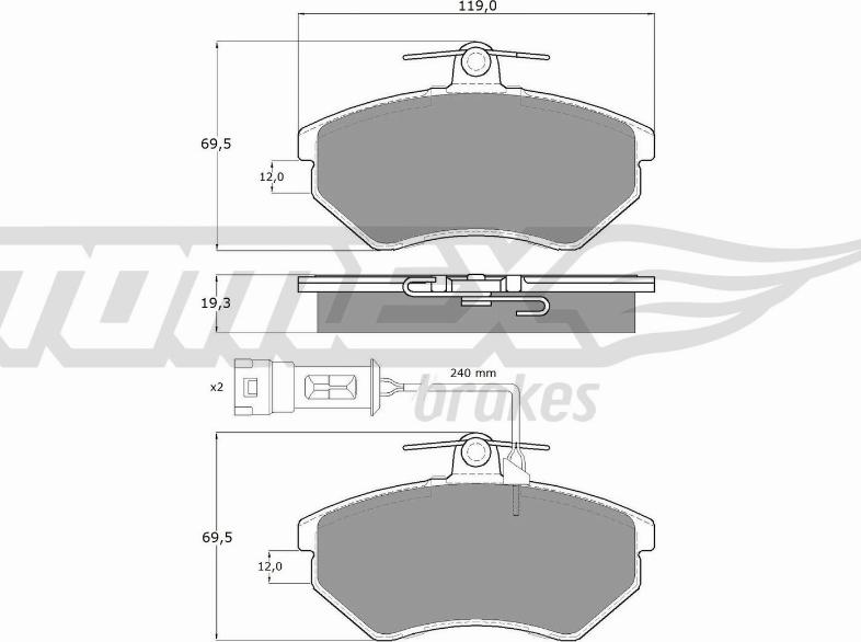 TOMEX brakes TX 10-111 - Bremžu uzliku kompl., Disku bremzes autodraugiem.lv