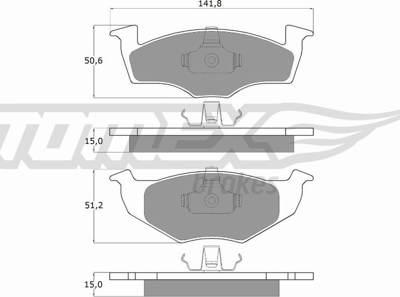 TOMEX brakes TX 10-851 - Bremžu uzliku kompl., Disku bremzes autodraugiem.lv