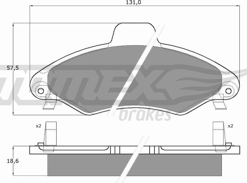 TOMEX brakes TX 10-821 - Bremžu uzliku kompl., Disku bremzes autodraugiem.lv