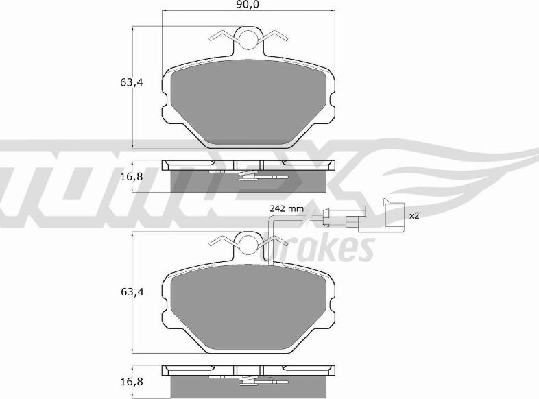 TOMEX brakes TX 10-392 - Bremžu uzliku kompl., Disku bremzes autodraugiem.lv