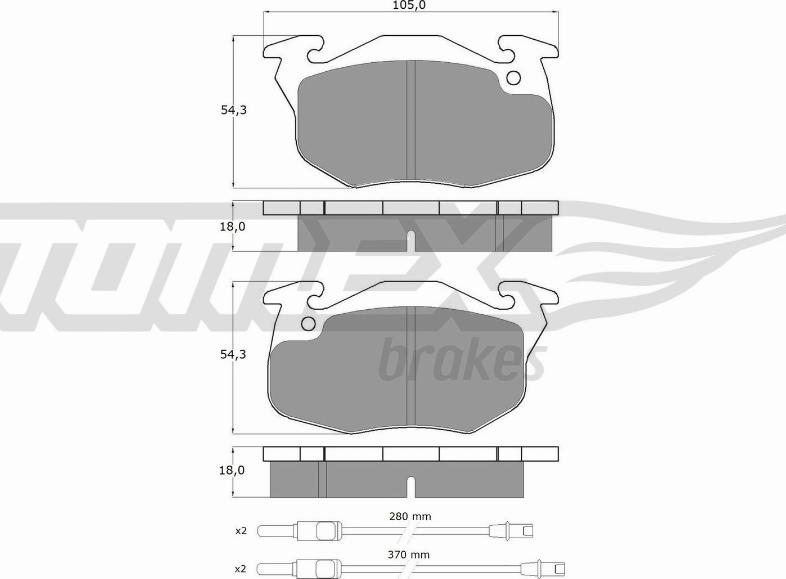 TOMEX brakes TX 10-341 - Bremžu uzliku kompl., Disku bremzes autodraugiem.lv