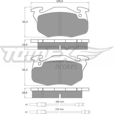 TOMEX brakes TX 10-341 - Bremžu uzliku kompl., Disku bremzes autodraugiem.lv