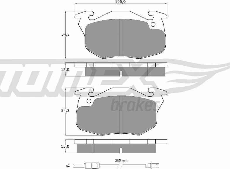 TOMEX brakes TX 10-342 - Bremžu uzliku kompl., Disku bremzes autodraugiem.lv