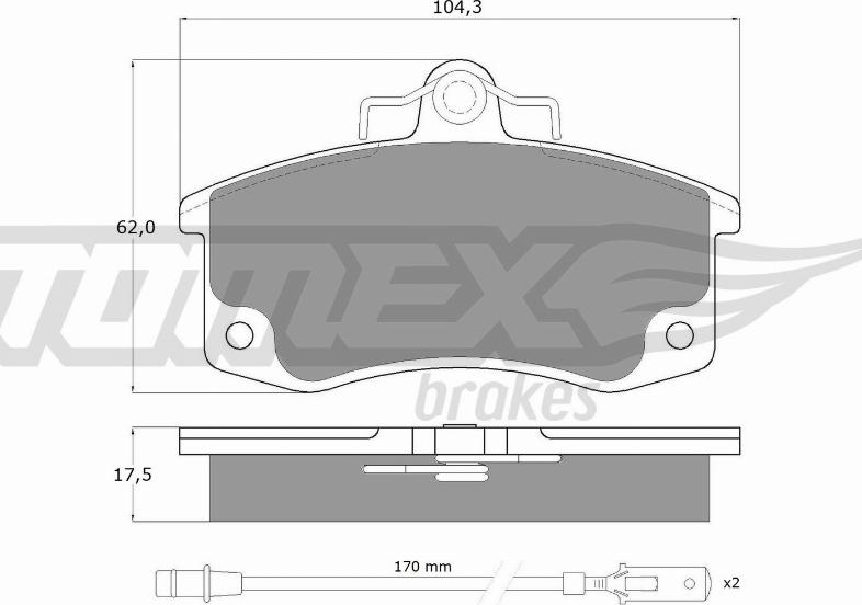 TOMEX brakes TX 10-361 - Bremžu uzliku kompl., Disku bremzes autodraugiem.lv