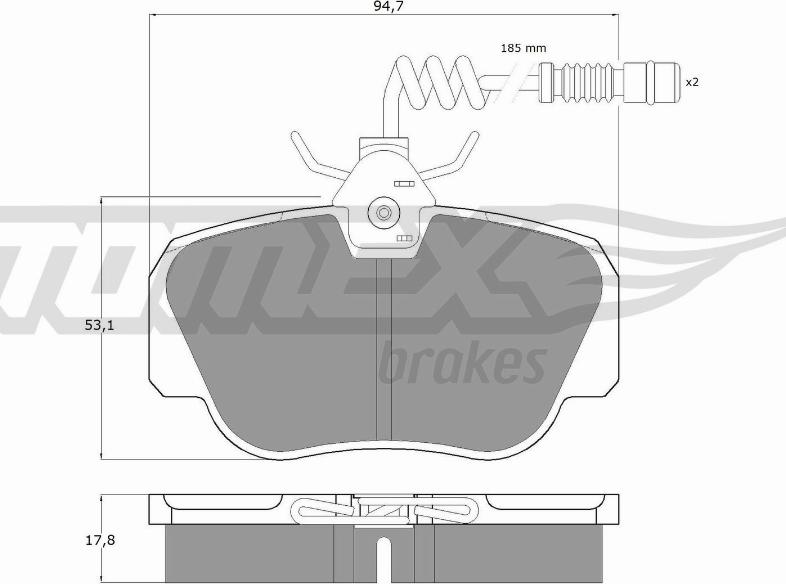 TOMEX brakes TX 10-381 - Bremžu uzliku kompl., Disku bremzes autodraugiem.lv
