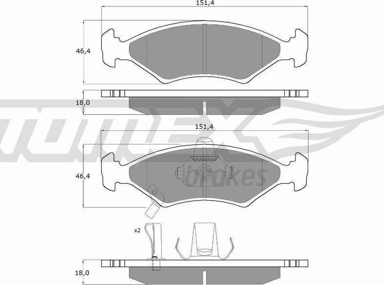 TOMEX brakes TX 10-29 - Bremžu uzliku kompl., Disku bremzes autodraugiem.lv