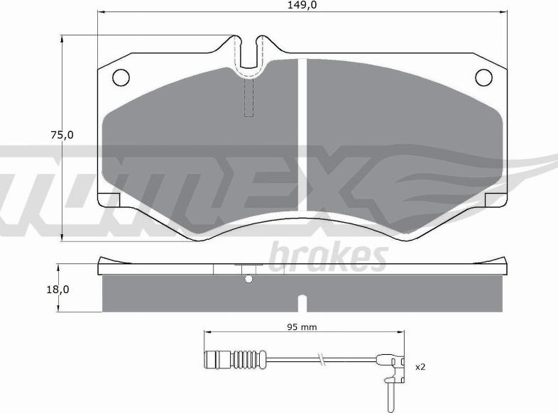 TOMEX brakes TX 10-201 - Bremžu uzliku kompl., Disku bremzes autodraugiem.lv