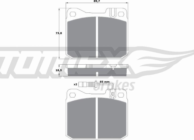 TOMEX brakes TX 10-225 - Bremžu uzliku kompl., Disku bremzes autodraugiem.lv
