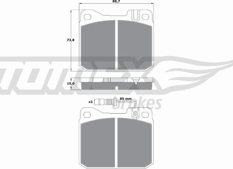 TOMEX brakes TX 10-221 - Bremžu uzliku kompl., Disku bremzes autodraugiem.lv