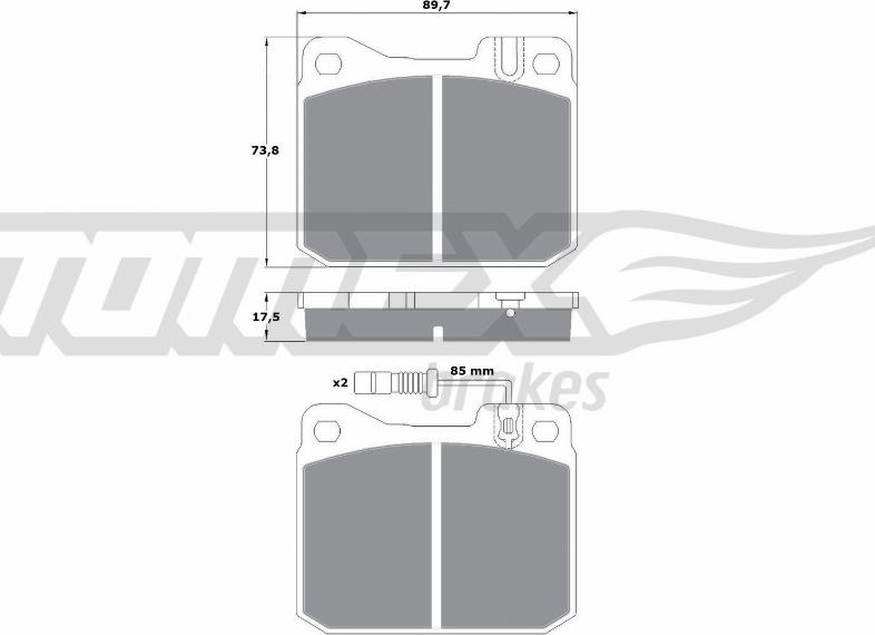 TOMEX brakes TX 10-223 - Bremžu uzliku kompl., Disku bremzes autodraugiem.lv