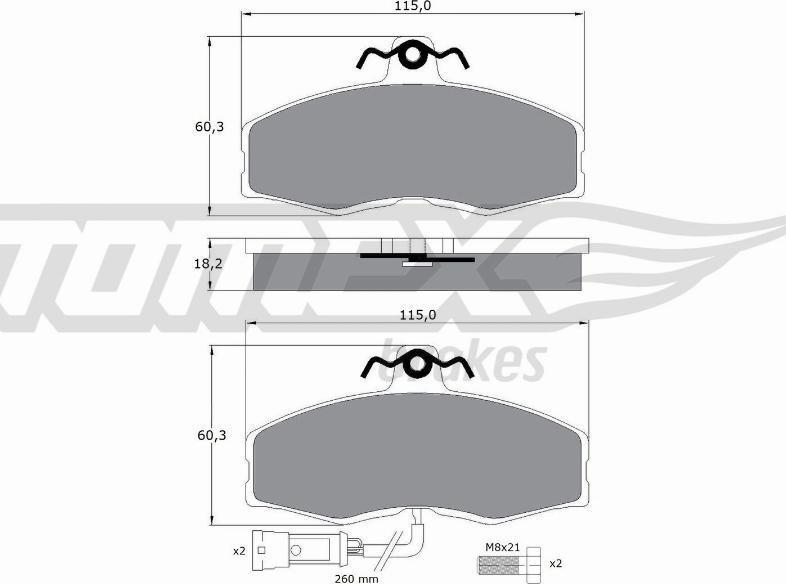 TOMEX brakes TX 10-271 - Bremžu uzliku kompl., Disku bremzes autodraugiem.lv