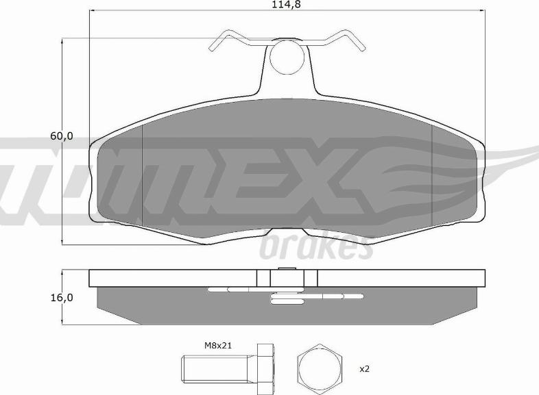 TOMEX brakes TX 10-272 - Bremžu uzliku kompl., Disku bremzes autodraugiem.lv