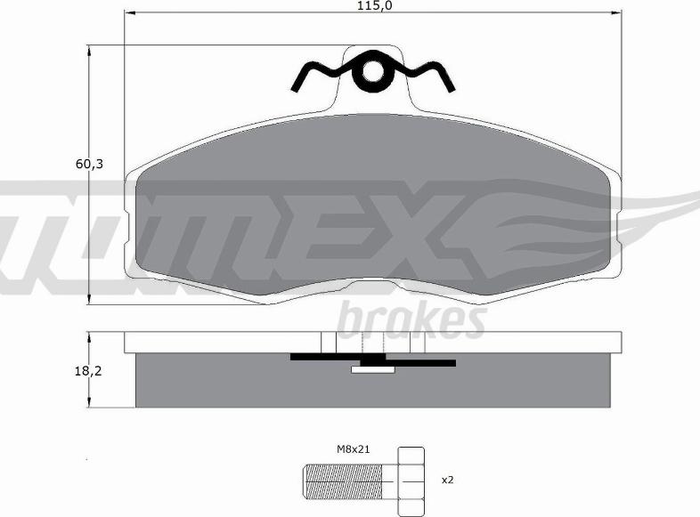 TOMEX brakes TX 10-27 - Bremžu uzliku kompl., Disku bremzes autodraugiem.lv