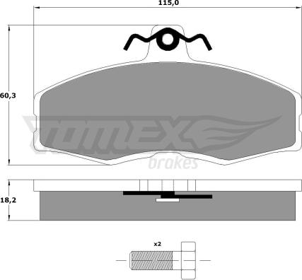 TOMEX brakes TX 10-27 - Bremžu uzliku kompl., Disku bremzes autodraugiem.lv