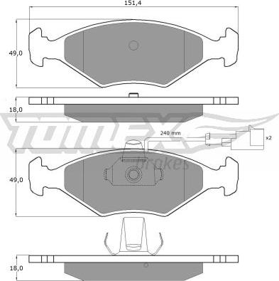 TOMEX brakes TX 10-794 - Bremžu uzliku kompl., Disku bremzes autodraugiem.lv