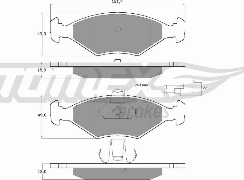 TOMEX brakes TX 10-794 - Bremžu uzliku kompl., Disku bremzes autodraugiem.lv