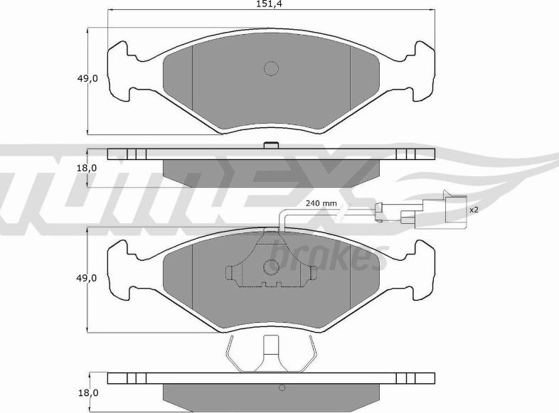 TOMEX brakes TX 10-791 - Bremžu uzliku kompl., Disku bremzes autodraugiem.lv