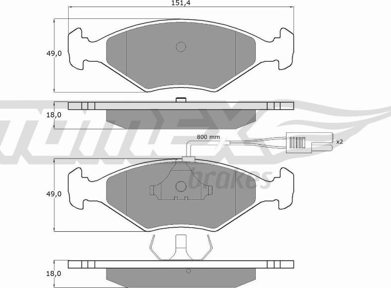 TOMEX brakes TX 10-792 - Bremžu uzliku kompl., Disku bremzes autodraugiem.lv