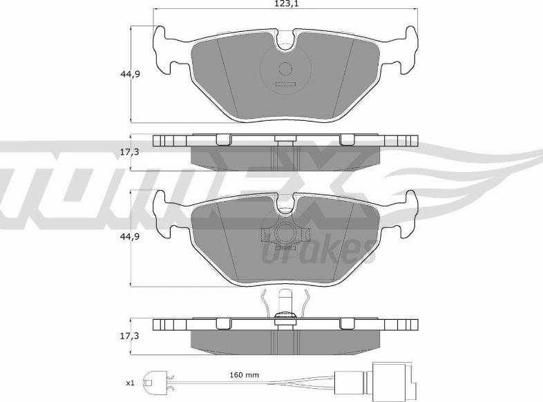 TOMEX brakes TX 10-701 - Bremžu uzliku kompl., Disku bremzes autodraugiem.lv