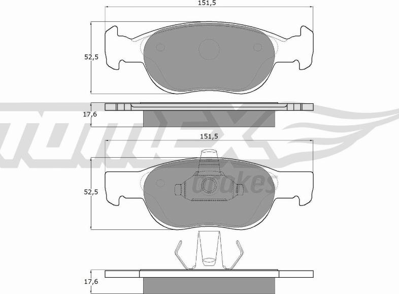 TOMEX brakes TX 10-71 - Bremžu uzliku kompl., Disku bremzes autodraugiem.lv