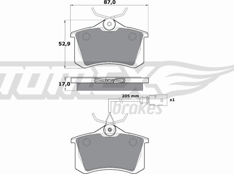 TOMEX brakes TX 10-782 - Bremžu uzliku kompl., Disku bremzes autodraugiem.lv