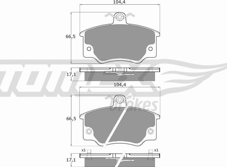 TOMEX brakes TX 10-73 - Bremžu uzliku kompl., Disku bremzes autodraugiem.lv