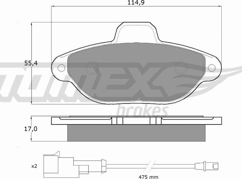 TOMEX brakes TX 10-721 - Bremžu uzliku kompl., Disku bremzes autodraugiem.lv
