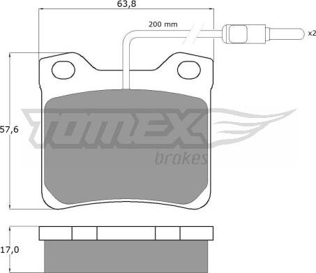 TOMEX brakes TX 11-95 - Bremžu uzliku kompl., Disku bremzes autodraugiem.lv