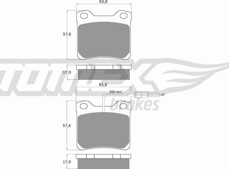 TOMEX brakes TX 11-95 - Bremžu uzliku kompl., Disku bremzes autodraugiem.lv