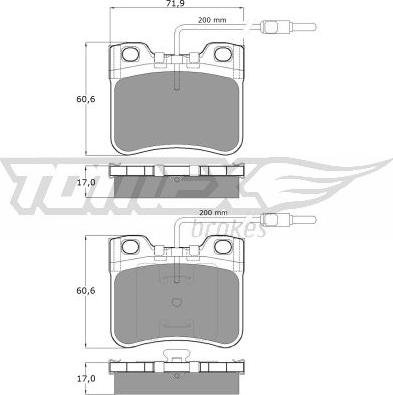 TOMEX brakes TX 11-98 - Bremžu uzliku kompl., Disku bremzes autodraugiem.lv