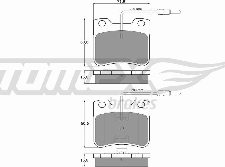 TOMEX brakes TX 11-97 - Bremžu uzliku kompl., Disku bremzes autodraugiem.lv