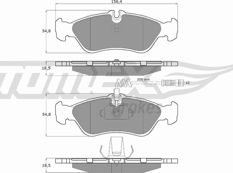 TOMEX brakes TX 11-491 - Bremžu uzliku kompl., Disku bremzes autodraugiem.lv