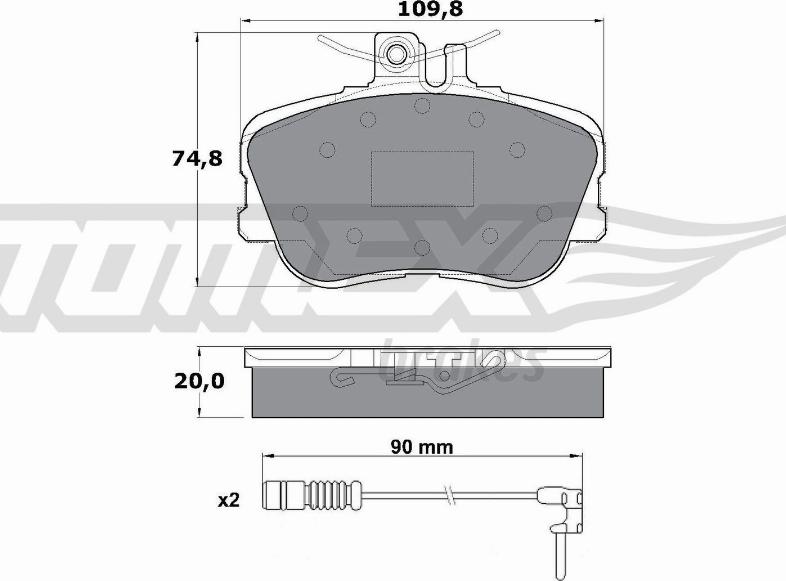 TOMEX brakes TX 11-461 - Bremžu uzliku kompl., Disku bremzes autodraugiem.lv