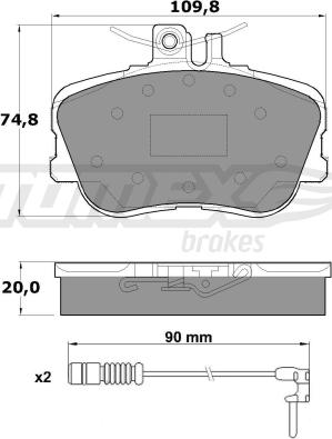 TOMEX brakes TX 11-461 - Bremžu uzliku kompl., Disku bremzes autodraugiem.lv