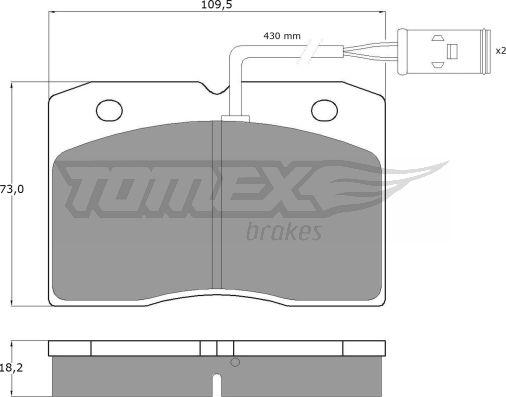 TOMEX brakes TX 11-40 - Bremžu uzliku kompl., Disku bremzes autodraugiem.lv