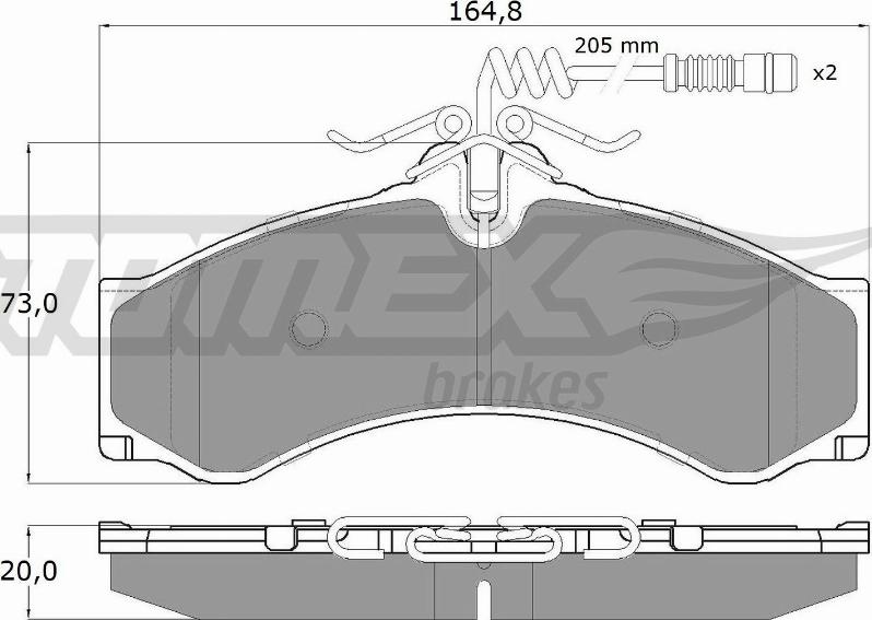 TOMEX brakes TX 11-481 - Bremžu uzliku kompl., Disku bremzes autodraugiem.lv