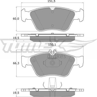 TOMEX brakes TX 11-47 - Bremžu uzliku kompl., Disku bremzes autodraugiem.lv