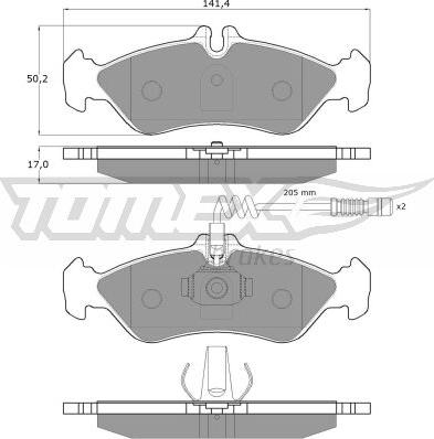 TOMEX brakes TX 11-501 - Bremžu uzliku kompl., Disku bremzes autodraugiem.lv