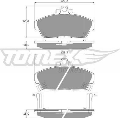 TOMEX brakes TX 11-51 - Bremžu uzliku kompl., Disku bremzes autodraugiem.lv