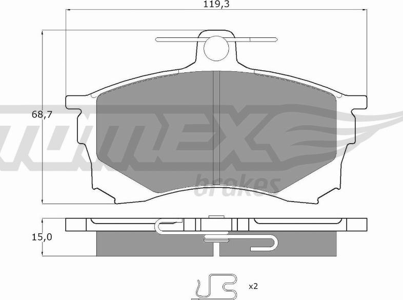 TOMEX brakes TX 11-53 - Bremžu uzliku kompl., Disku bremzes autodraugiem.lv