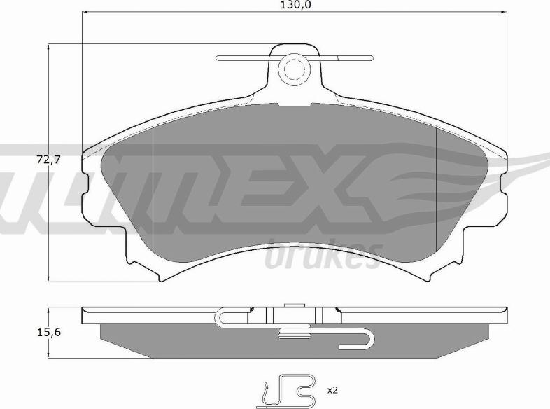 TOMEX brakes TX 11-52 - Bremžu uzliku kompl., Disku bremzes autodraugiem.lv