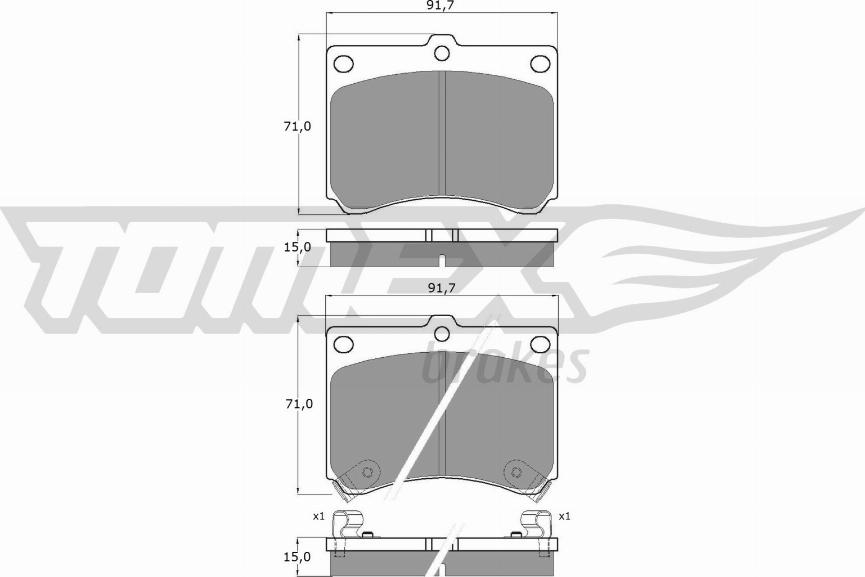 TOMEX brakes TX 11-68 - Bremžu uzliku kompl., Disku bremzes autodraugiem.lv