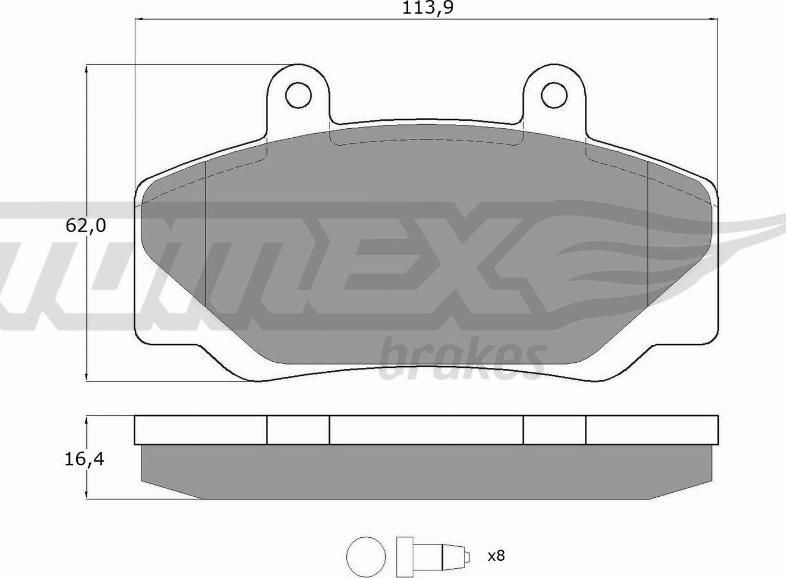 TOMEX brakes TX 11-67 - Bremžu uzliku kompl., Disku bremzes autodraugiem.lv