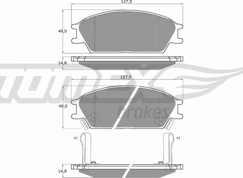 TOMEX brakes TX 11-05 - Bremžu uzliku kompl., Disku bremzes autodraugiem.lv