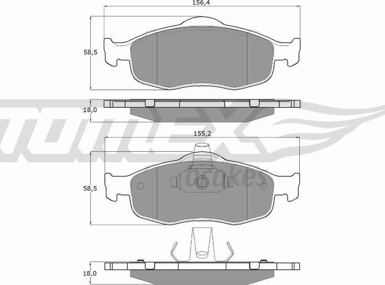 TOMEX brakes TX 11-19 - Bremžu uzliku kompl., Disku bremzes autodraugiem.lv