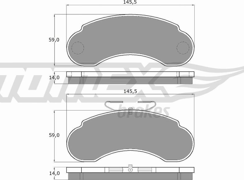 TOMEX brakes TX 11-14 - Bremžu uzliku kompl., Disku bremzes autodraugiem.lv